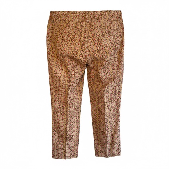 LOFT Julie Riviera Crop Capri Pant Beige Pink Print Women 8 Flattering Versatile - Picture 2 of 11